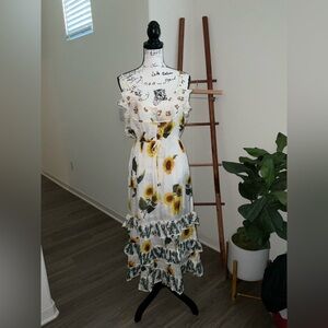 Floral Ruffle Midi Dress